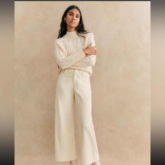 🌺 Sézane 🌺 Stunning AUBIN JAMPER Ecru XS Pristine condition Made in Italy 🇮🇹❤️ - Picture 2 of 16